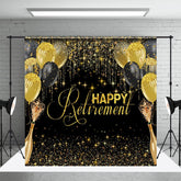 Sekt Schwarz Gold Ballons Ruhestand Hintergrund